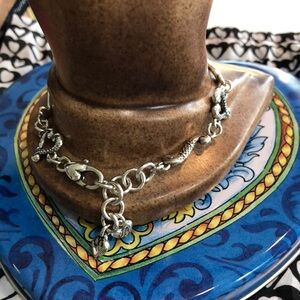 Brighton Tuscan Elegant Silver open heart Chain Bracelet No Box previously owned